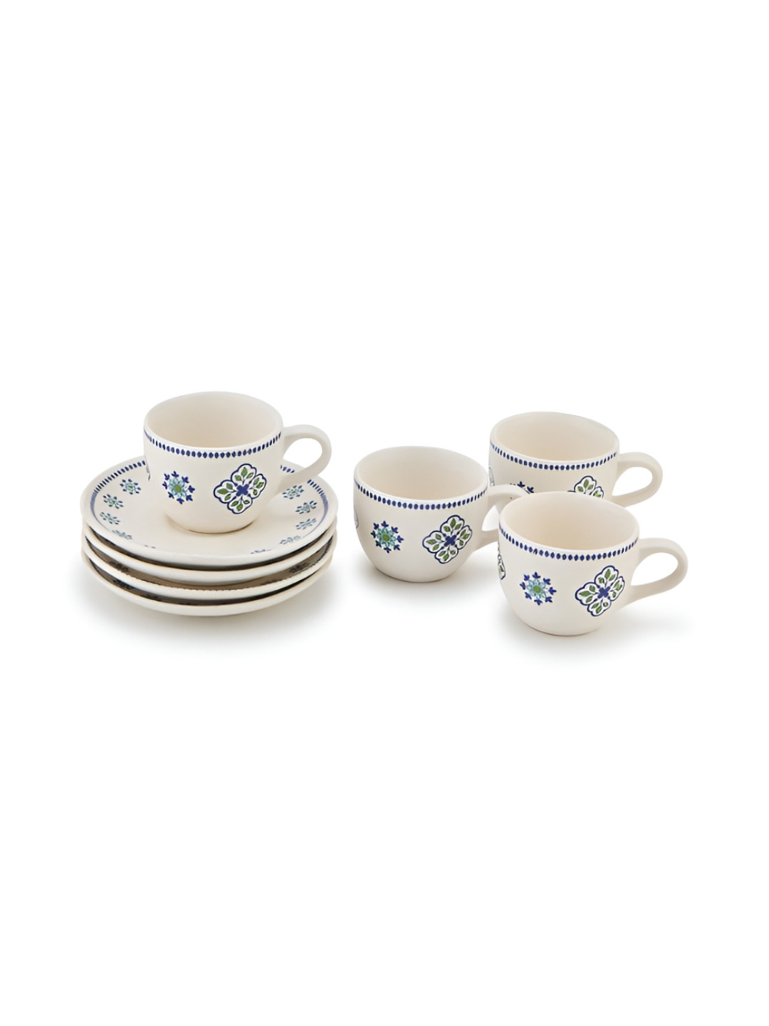 Fabindia White 2024 Solid Tea Set of