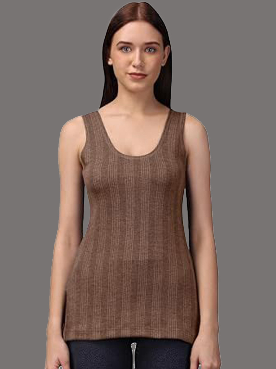 Wearslim Women Cotton Striped Non-Padded Thermal Camisole