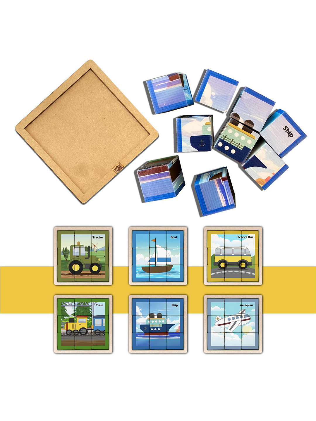 Mini Leaves Printed Wooden Activity Toys & Games