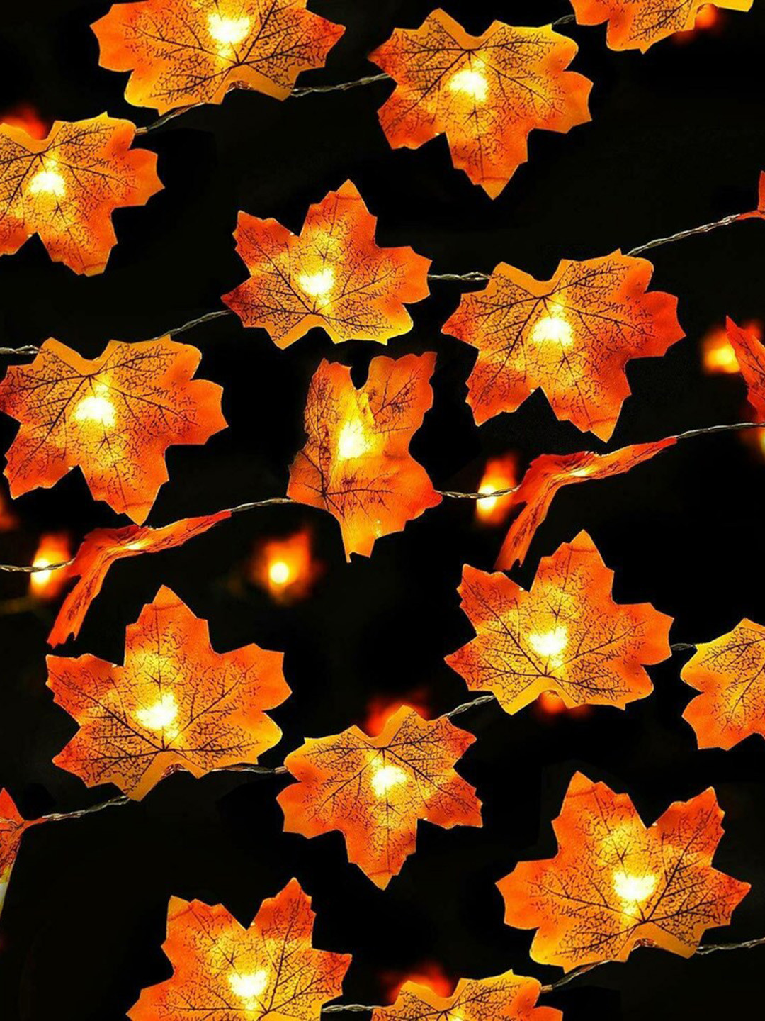 Akaar Orange Coloured & White Rice Shaped String Lights