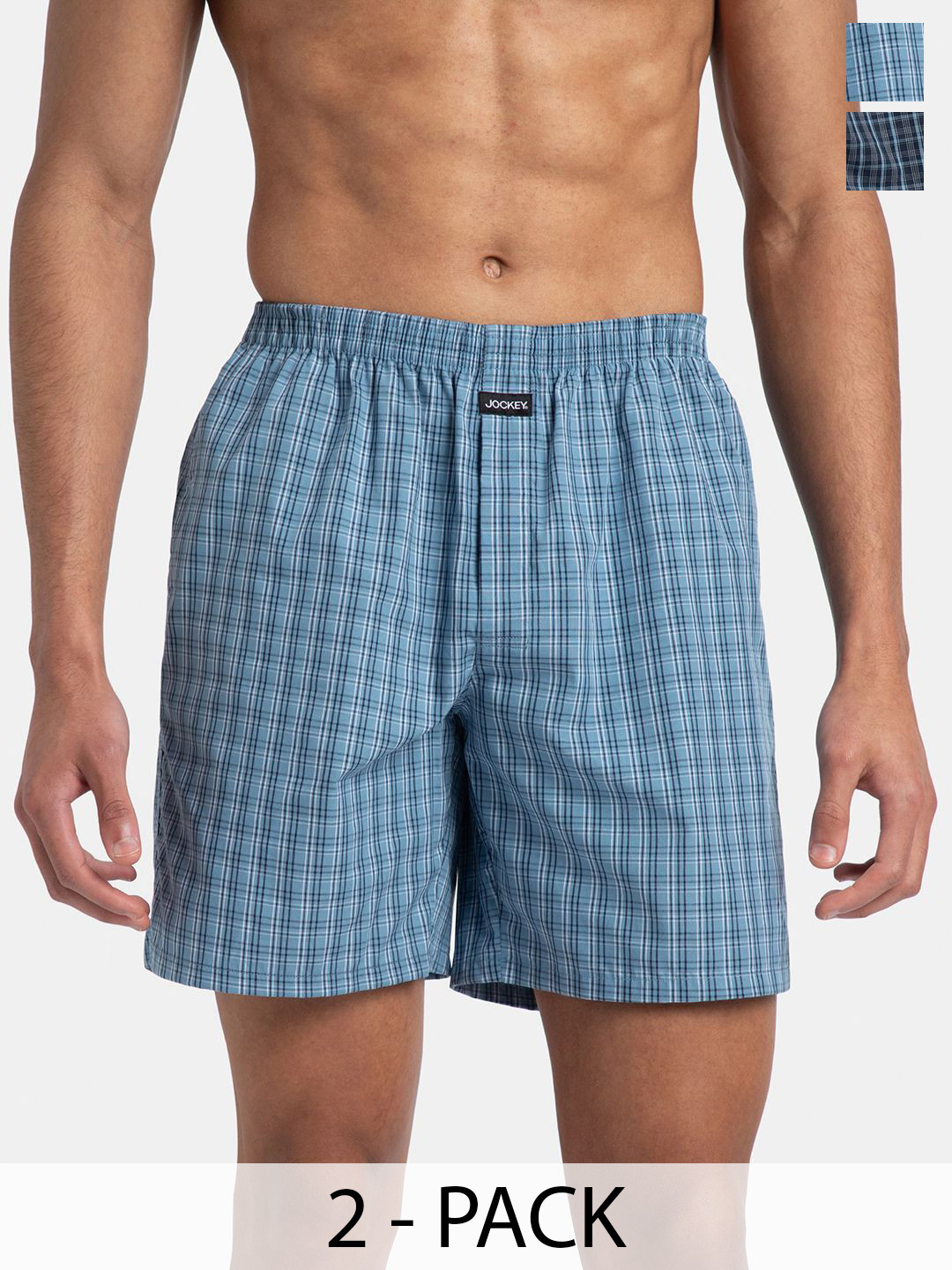 Jockey Pack of 2 Super Combed Mercerized Cotton Checkered Boxer Shorts -1223