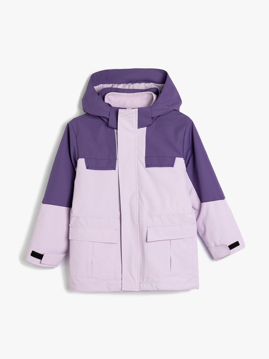 Koton Girls Color-Blocked Hooded Neck Puffer Jacket
