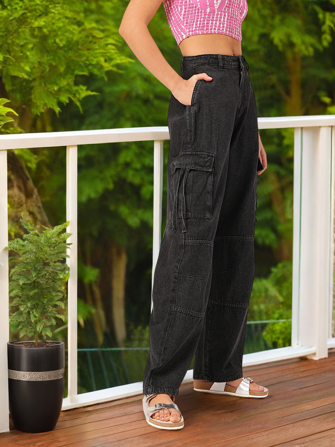 DressBerry Women Regular Fit Parachute Jeans