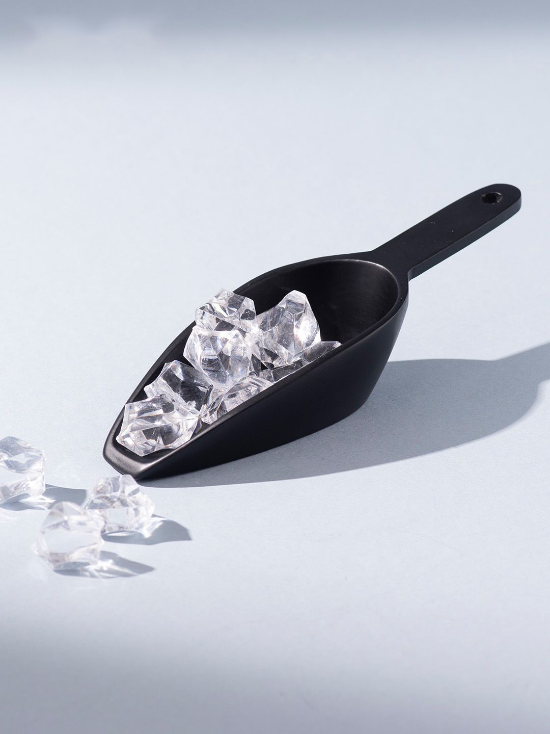 nestroots Black Stainless Steel Ice Serving Scoop