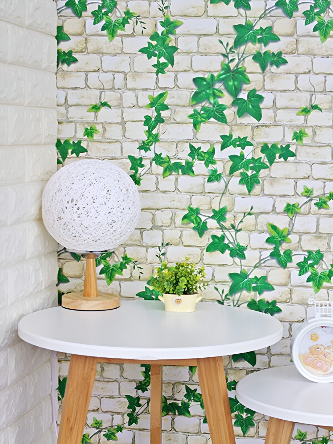 Asian royal Cream & Green Abstract Printed Waterproof Wallpaper