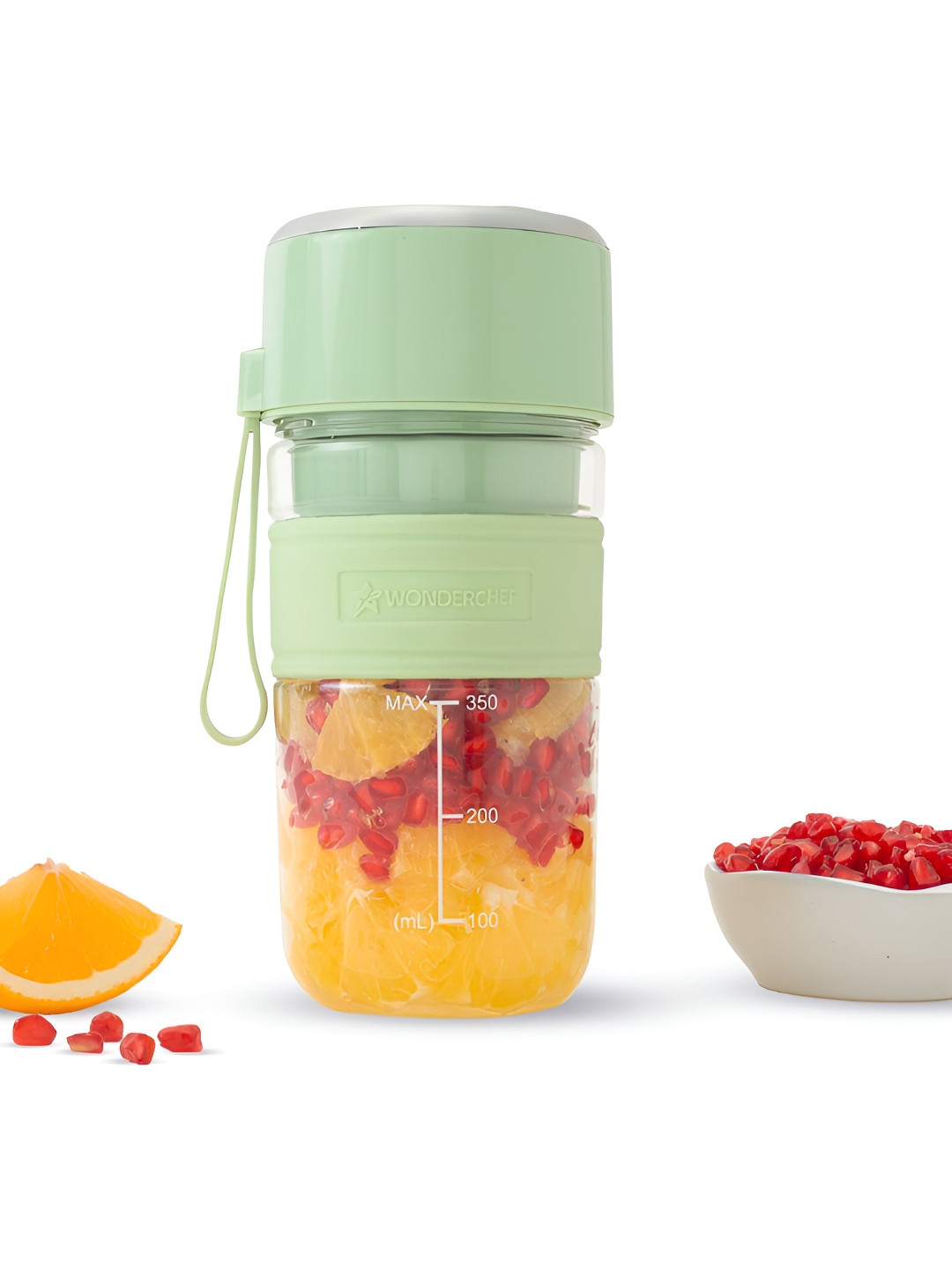 Wonderchef Nutri-Cup Zip Green Plastic Portable Blending Wet and Dry Grinder-400W