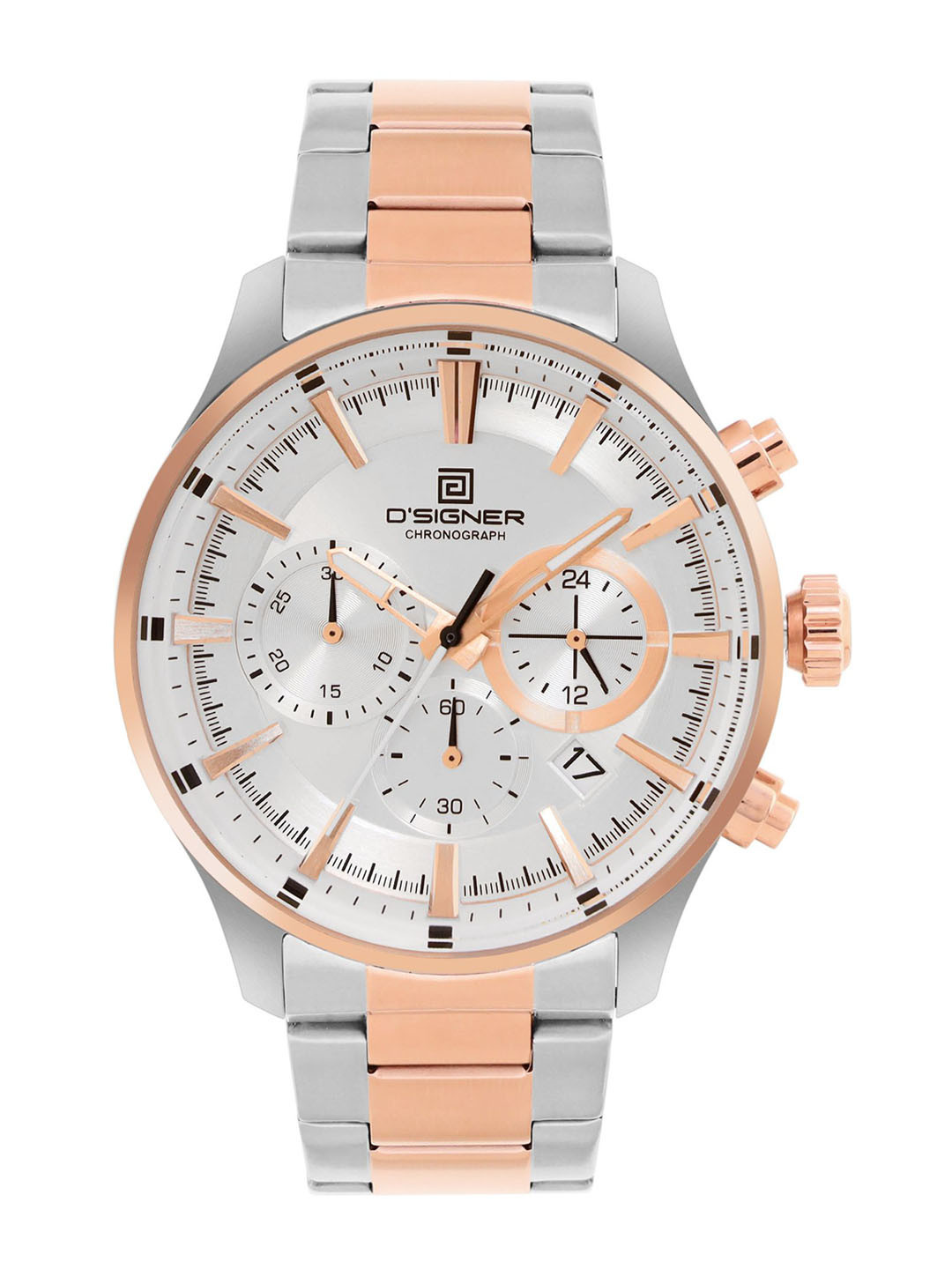 D'SIGNER  Men Brass Dial & Bracelet Style Straps Analogue Chronograph Watch 748RTM.2G