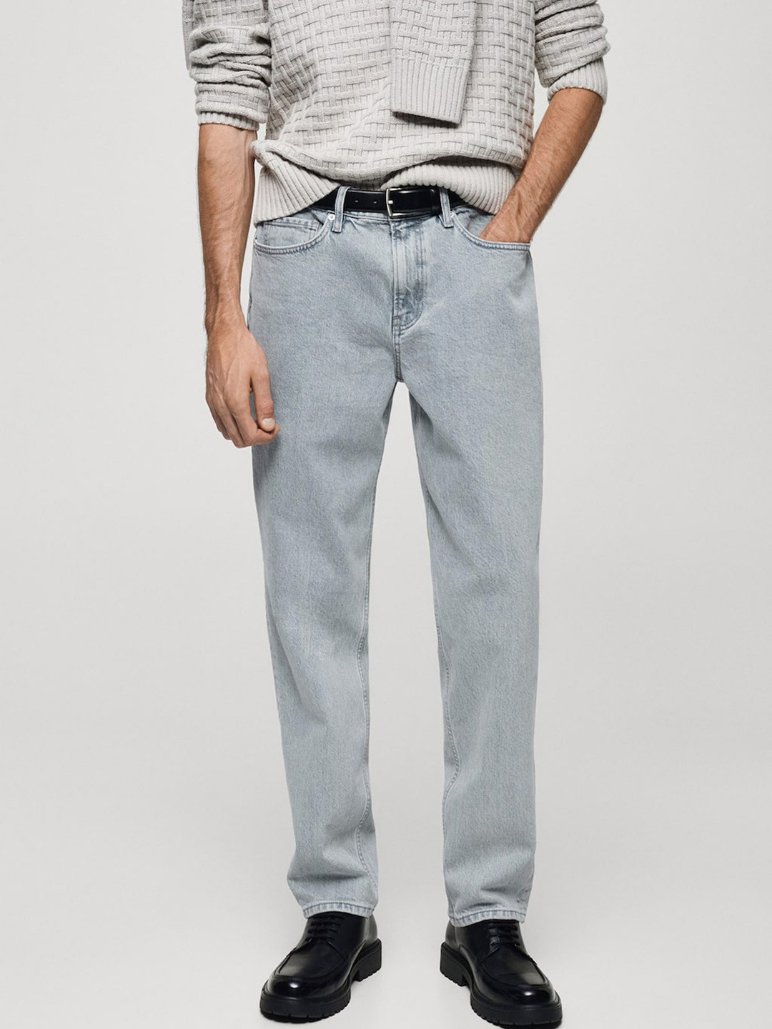MANGO MAN Light-wash Regular-Fit Jeans