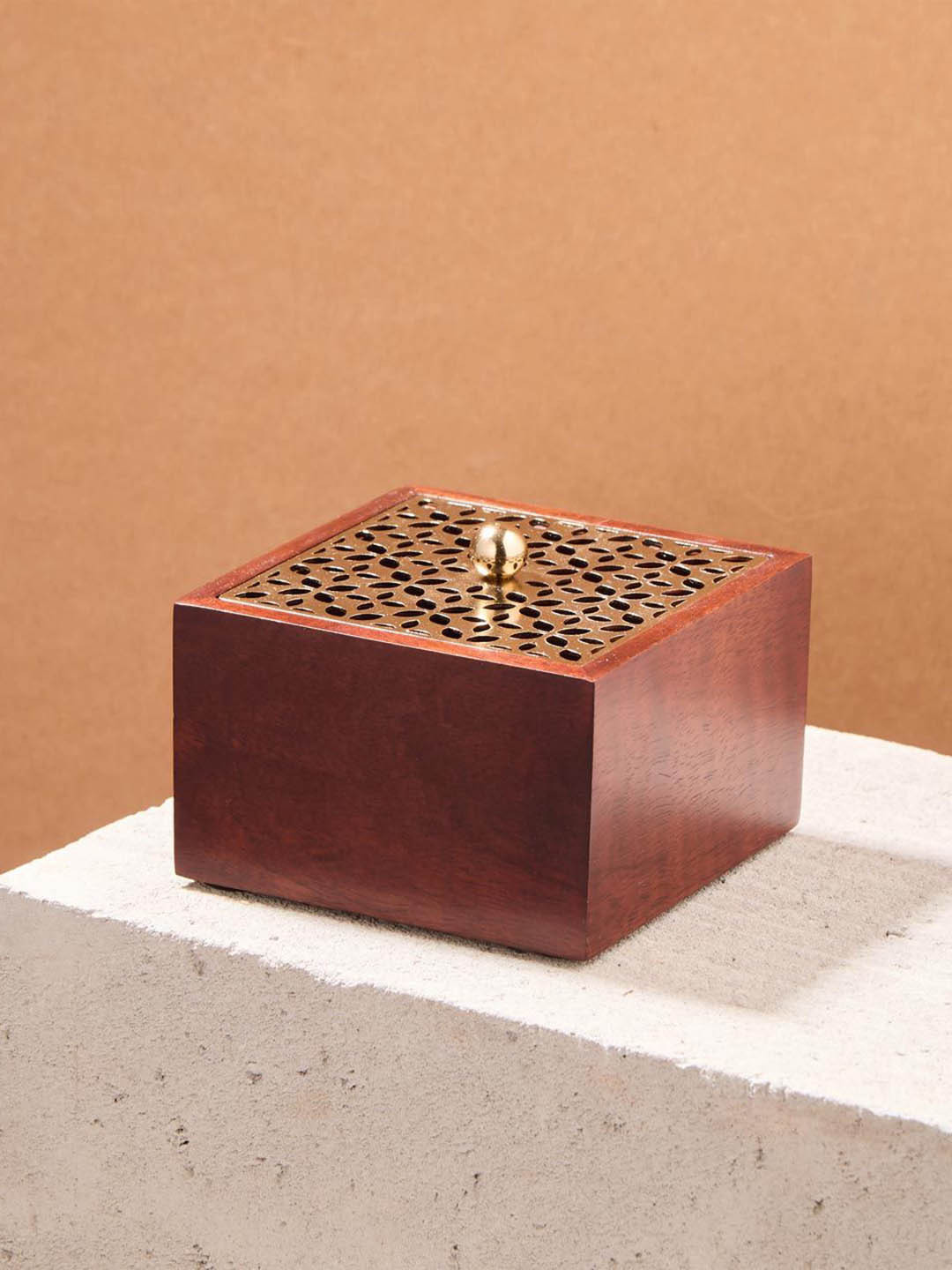 Fabindia Brown Wooden Utility Box