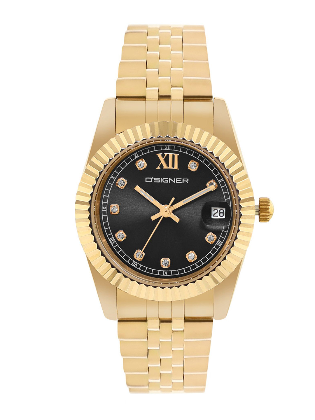 D'SIGNER  Women Brass Embellished Dial & Bracelet Style Straps Analogue Watch 521GM.3L