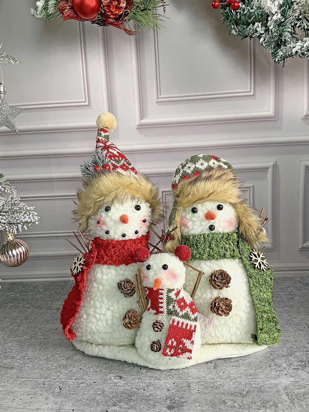 Little Surprise Box LLP Kids White Snowman Trio Family Christmas Decor