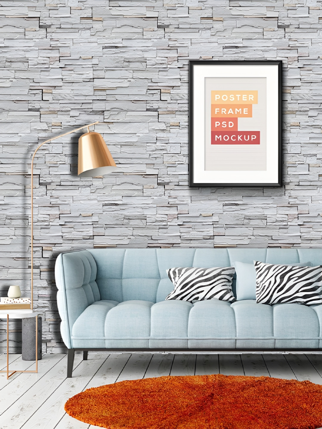 Asian royal Grey & Orange-Color Abstract Printed Waterproof Wallpaper