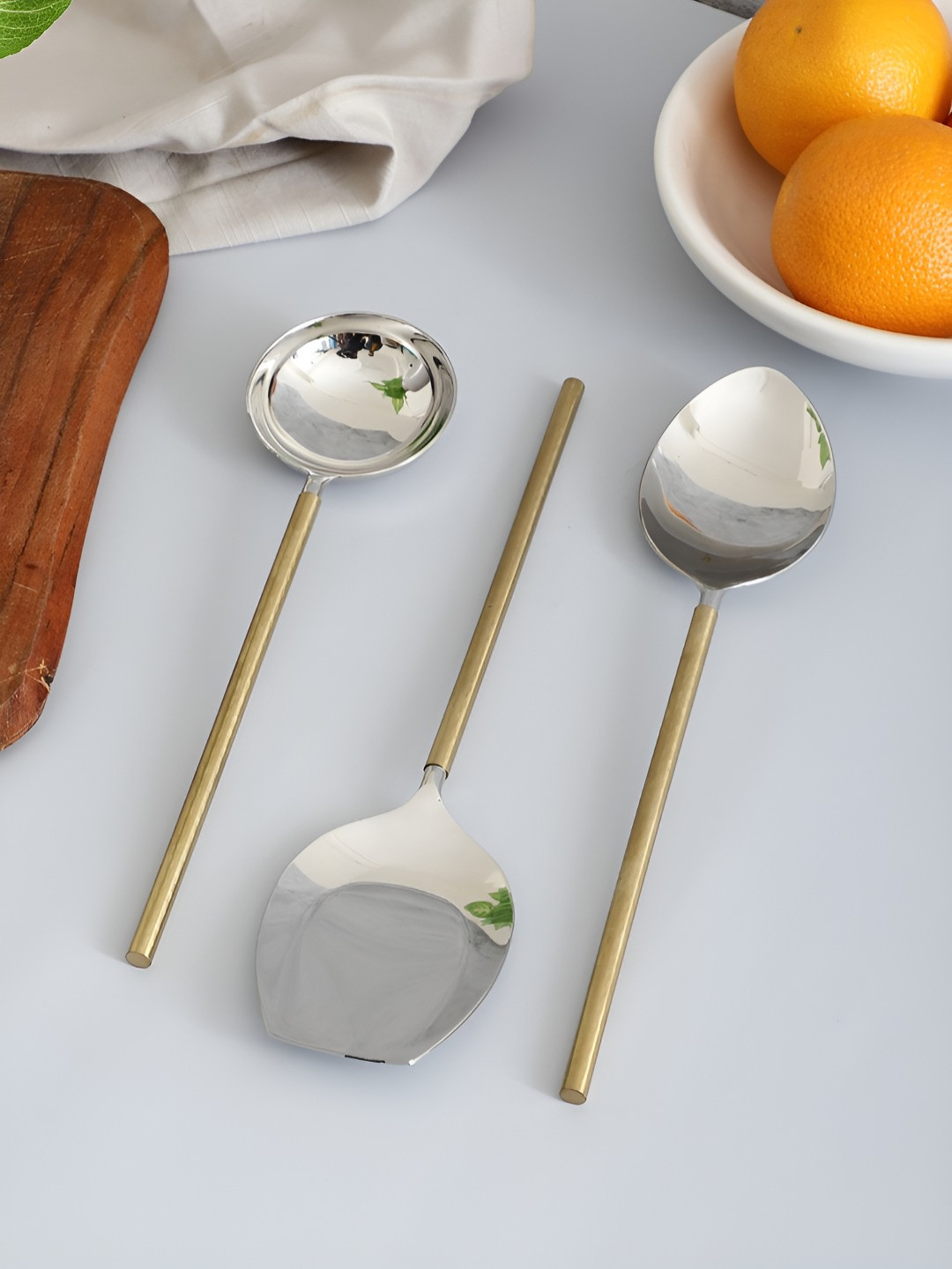 VarEesha Gold-Toned Stainless Steel Serving Spoon