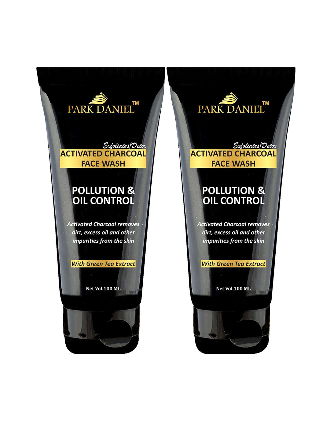 Park Daniel Set Of 2 Activated Charcoal Face Wash With Green Tea Extract- 100 ml Each