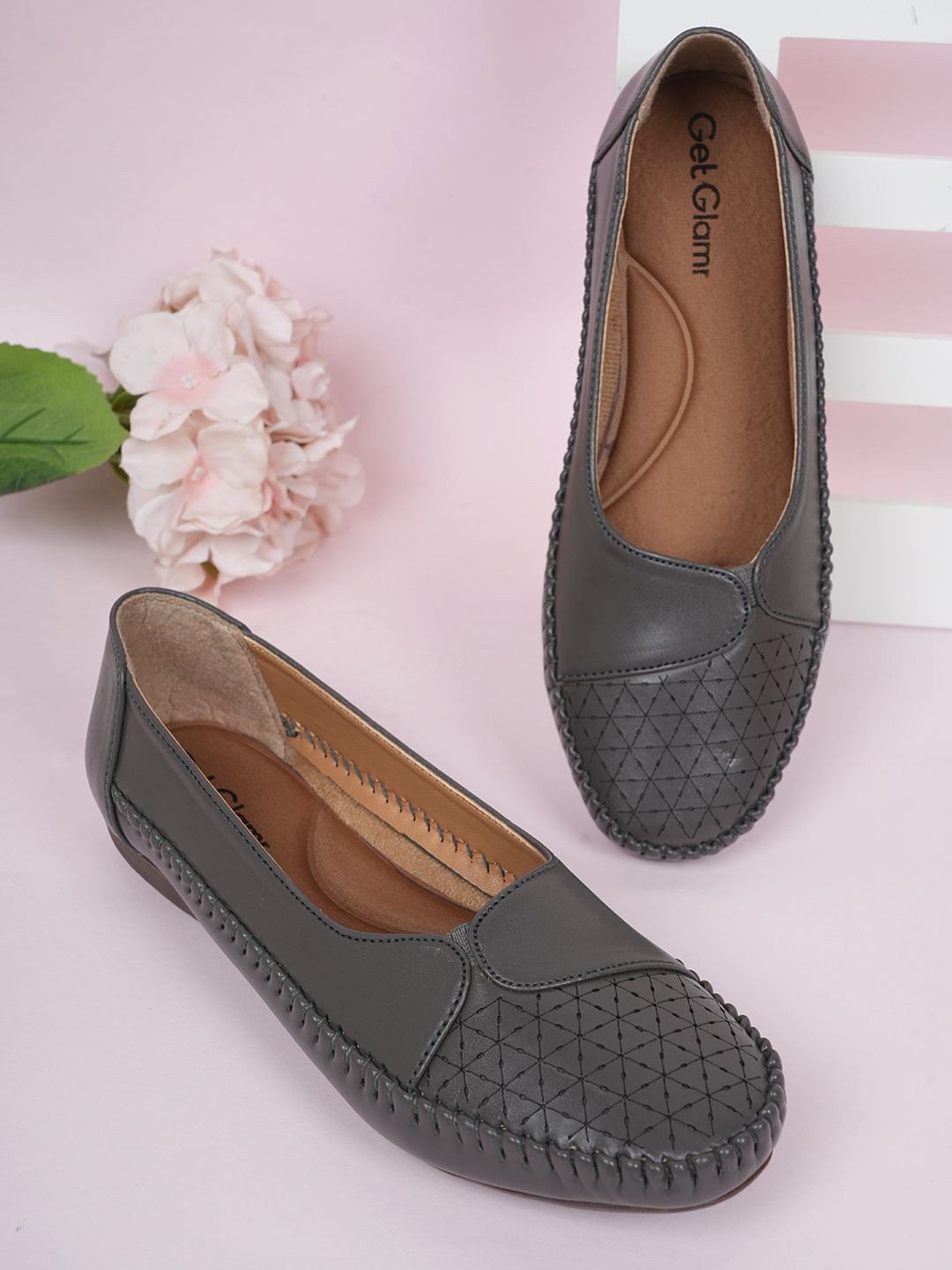 Get Glamr Women Slip-On Ballerinas with Laser Cuts Flats