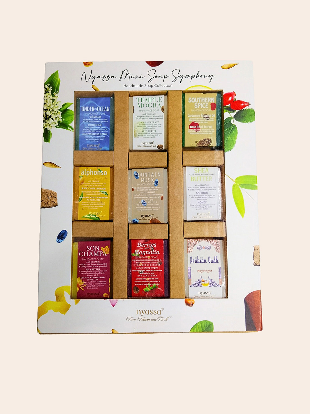 Nyassa Set Of 9 Mini Symphony Handmade Soaps - 25 g Each