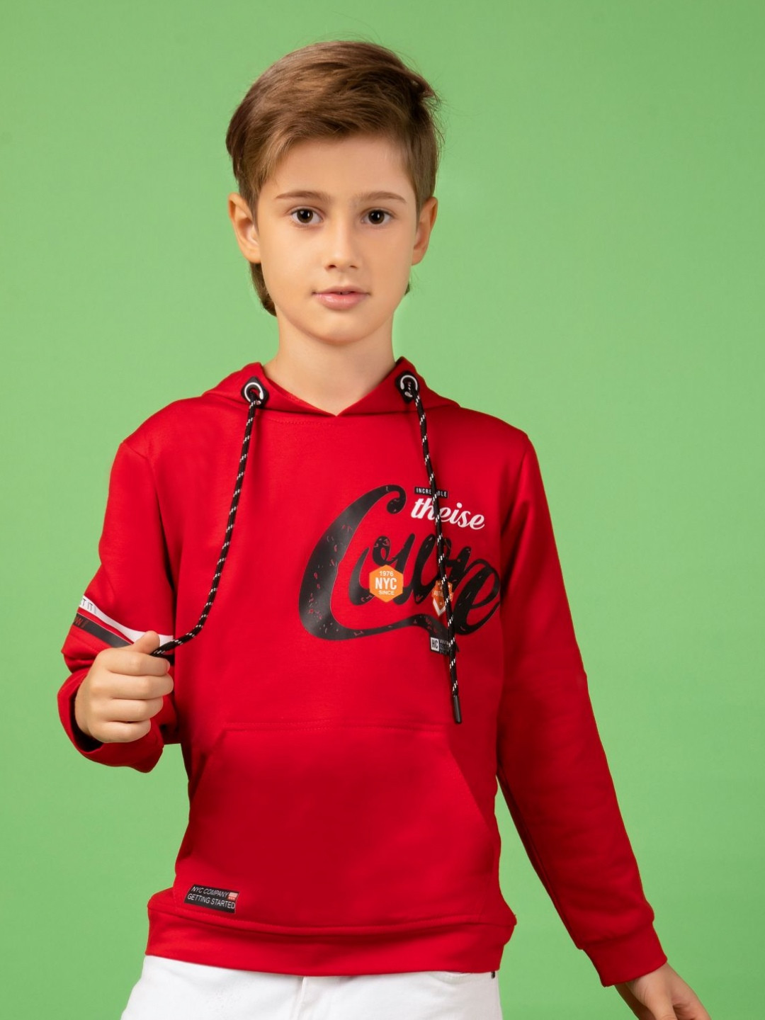 MashUp Boys Printed Hooded Applique T-shirt