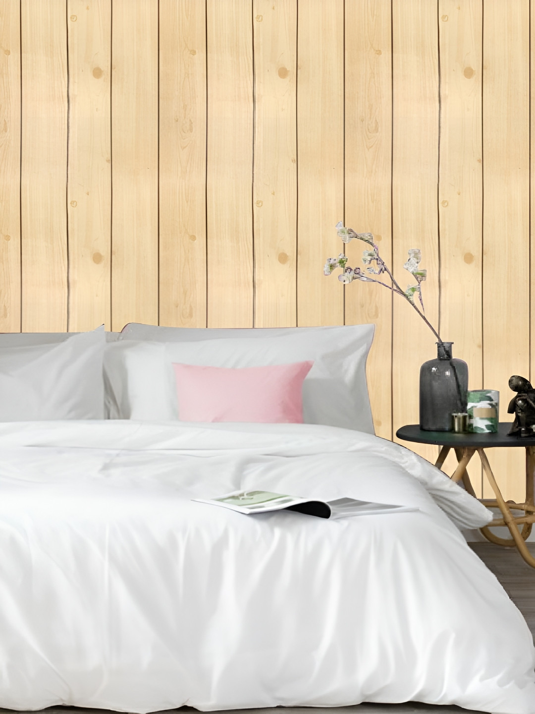 Asian royal Cream & Brown Striped Printed Wall Sticker