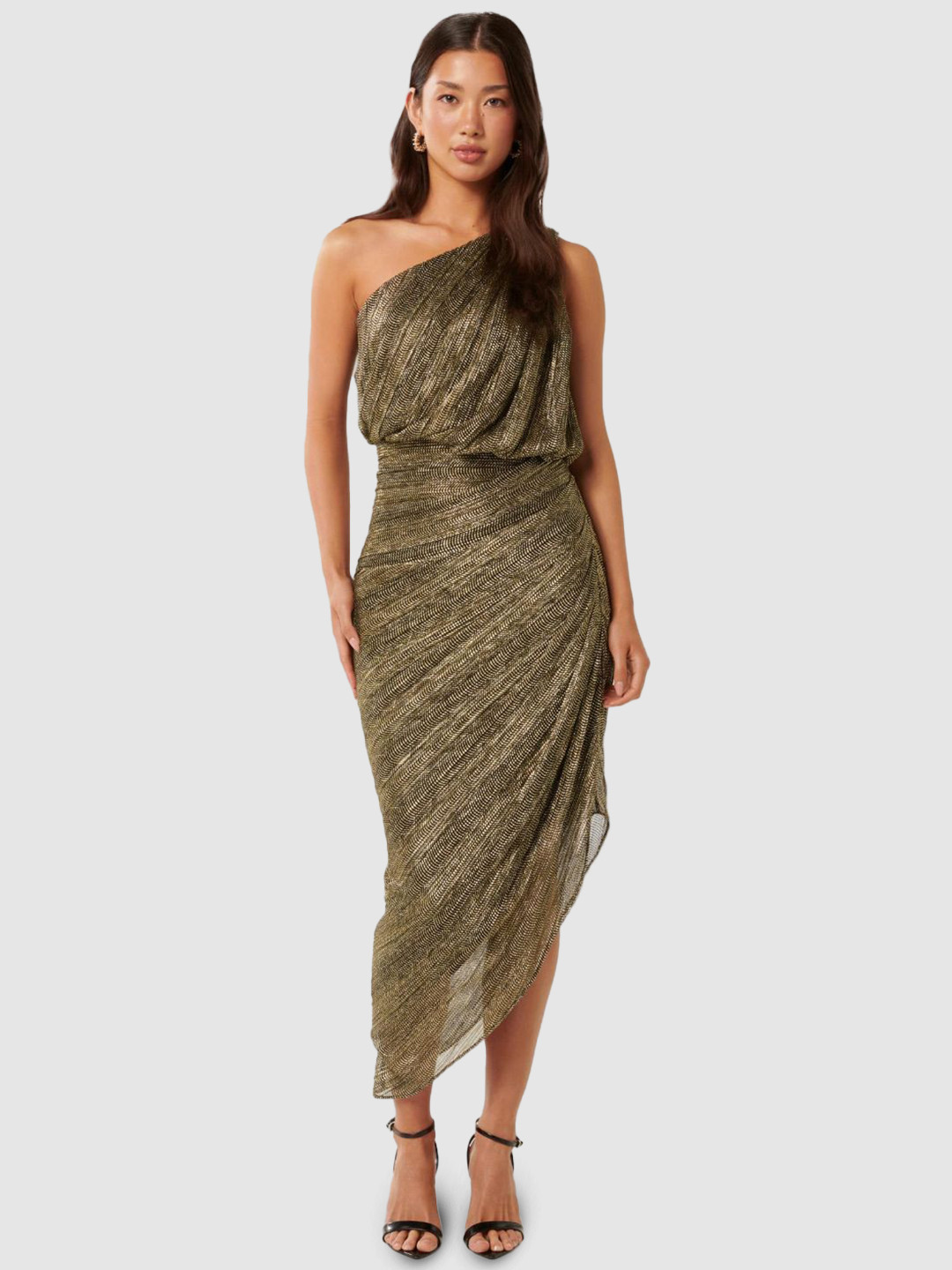 Forever New Women One Shoulder Sheath Sleeveless Midi Dress