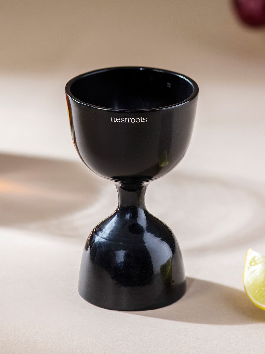 nestroots Black Printed Stainless Steel Mocktail Peg Measure