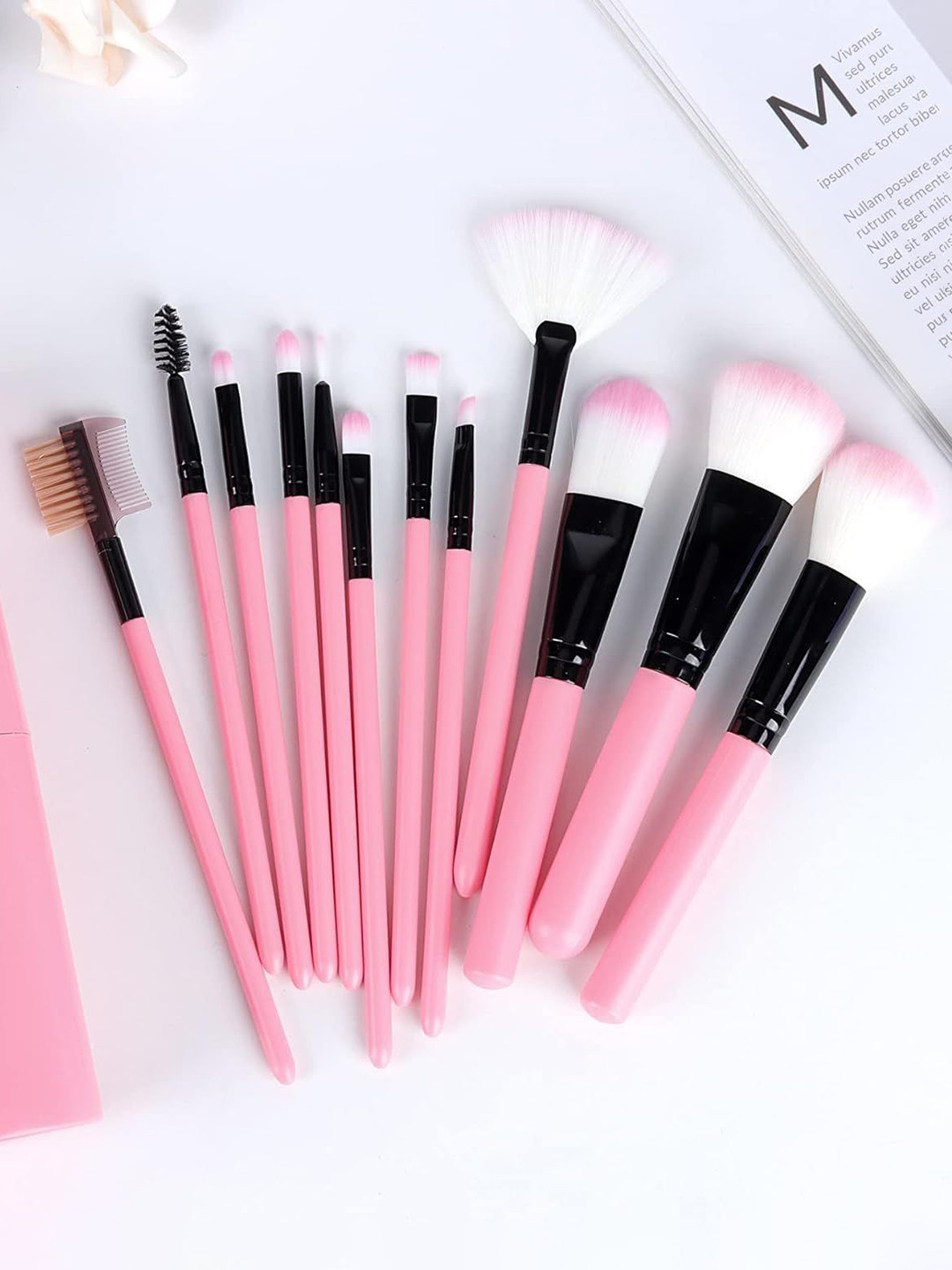 MYN Set Of 12 Travel Makeup Brushes Set With Storage Box