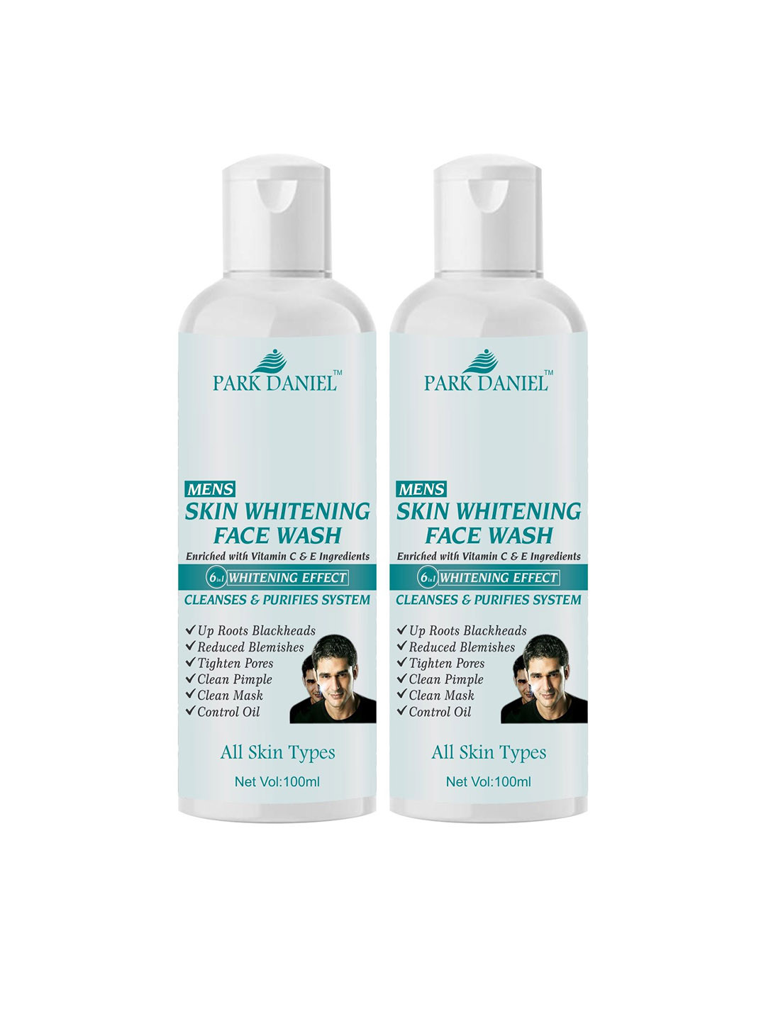 Park Daniel Men Set Of 2 Skin Whitening Face Wash With Vitamin C - 100 ml Each