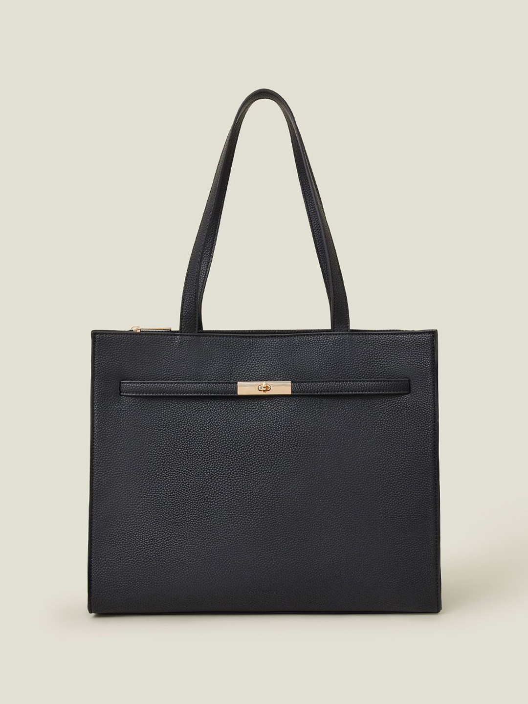 Accessorize London Solid Multi Compartment Oversized Structured Tote Bag