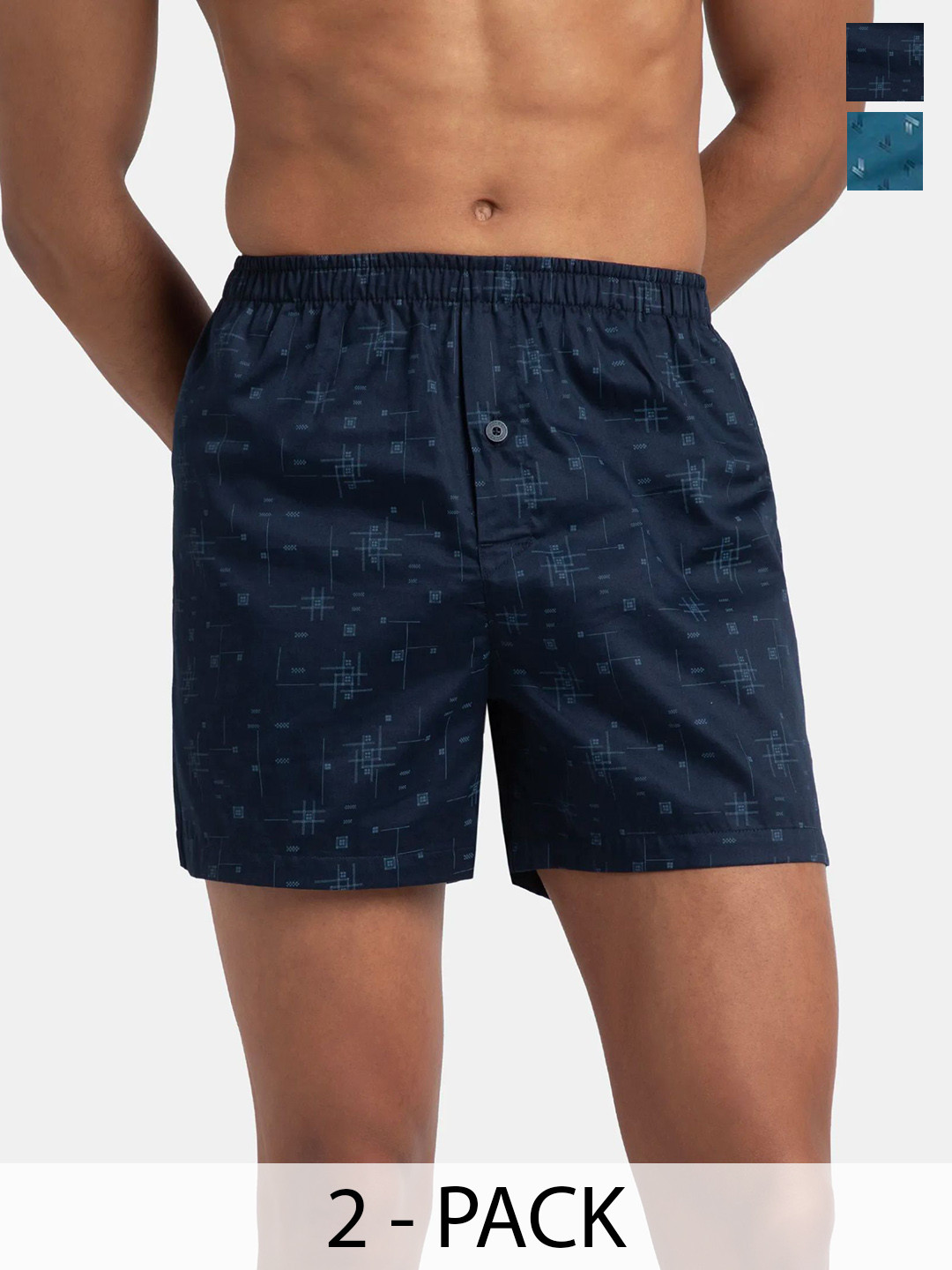 Jockey Pack Of2 Super Combed Mercerized Cotton Inner Boxers with Ultrasoft Waistband-8222