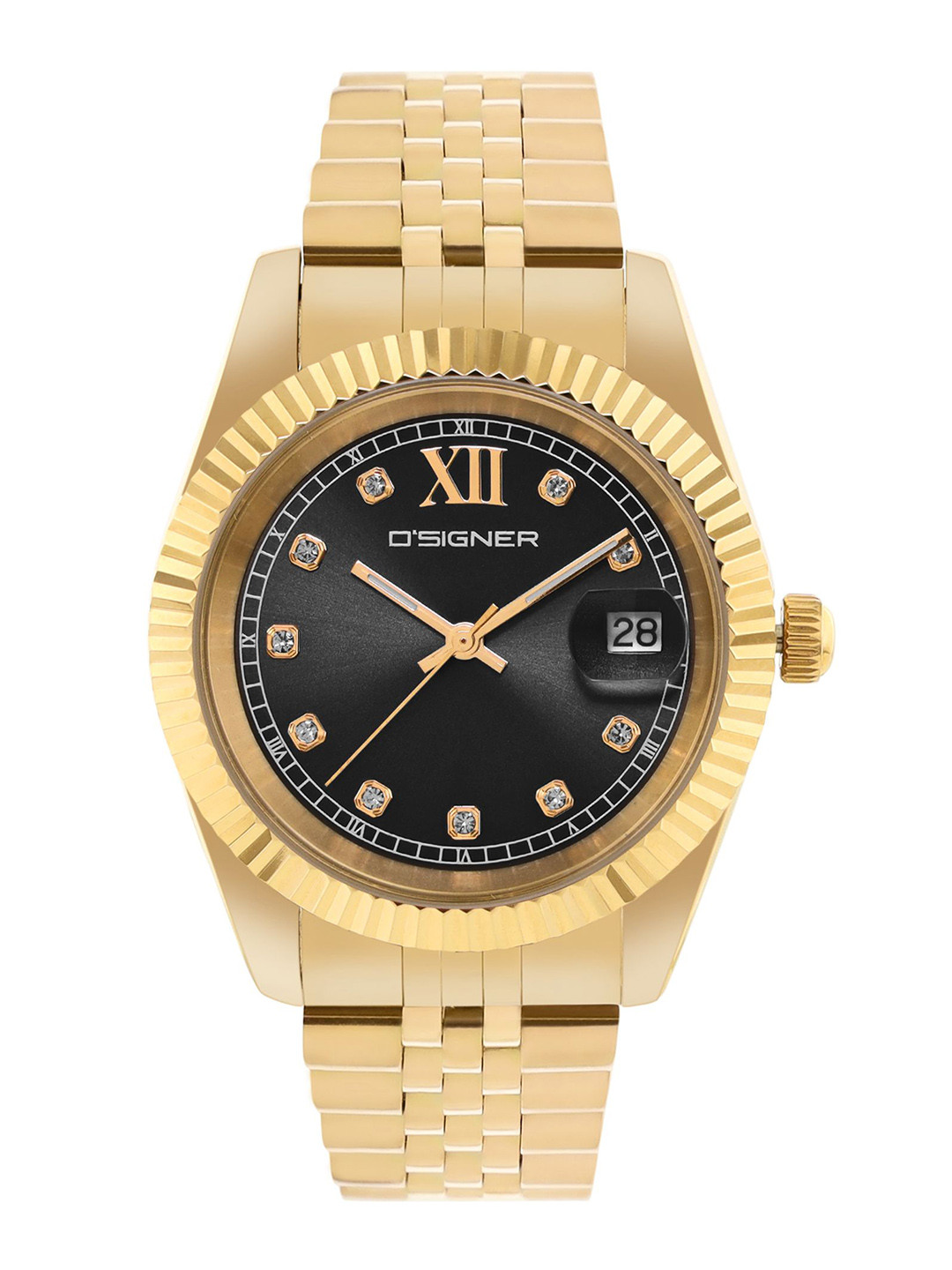 D'SIGNER  Men Brass Embellished Dial & Bracelet Style Straps Analogue Watch 521GM.3G