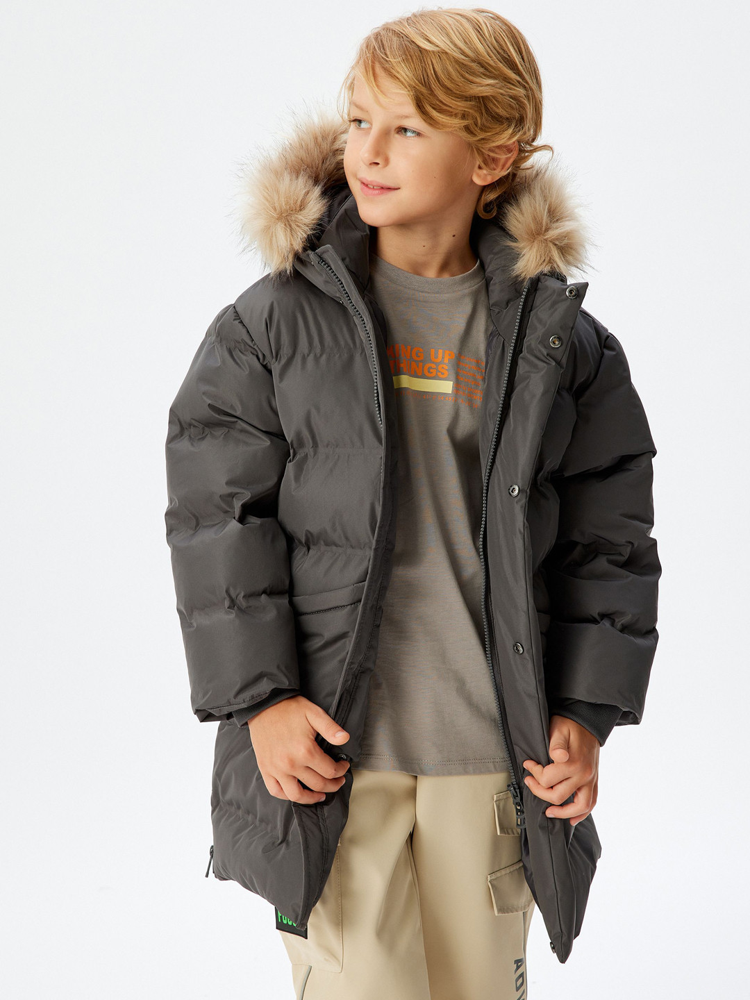 Koton Boys Long Sleeve Hooded Puffer Jacket