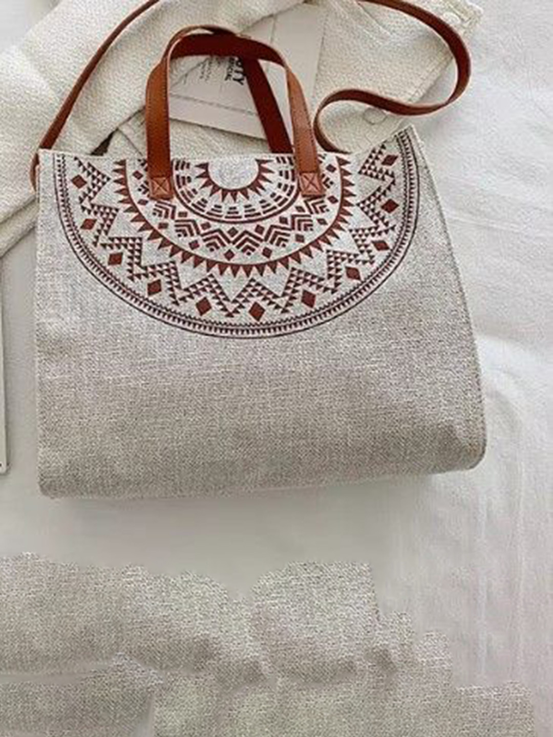 StyleCast Ethnic Motifs Printed Cotton Medium Structured Shoulder Bag