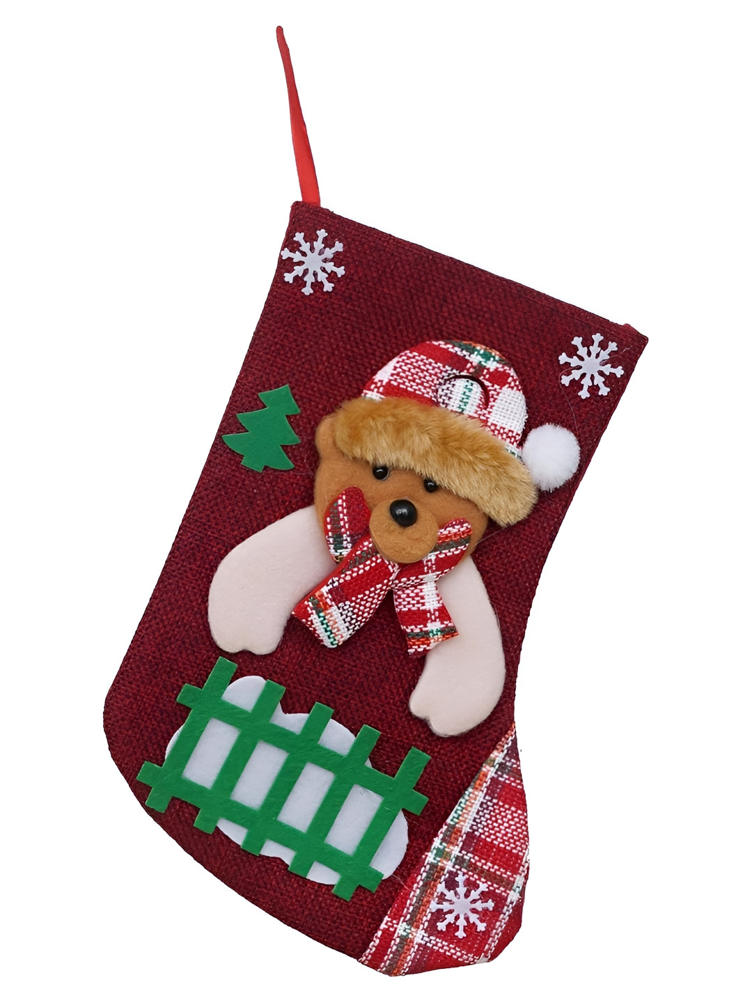 eCraftIndia Red Christmas Tree Little Socks