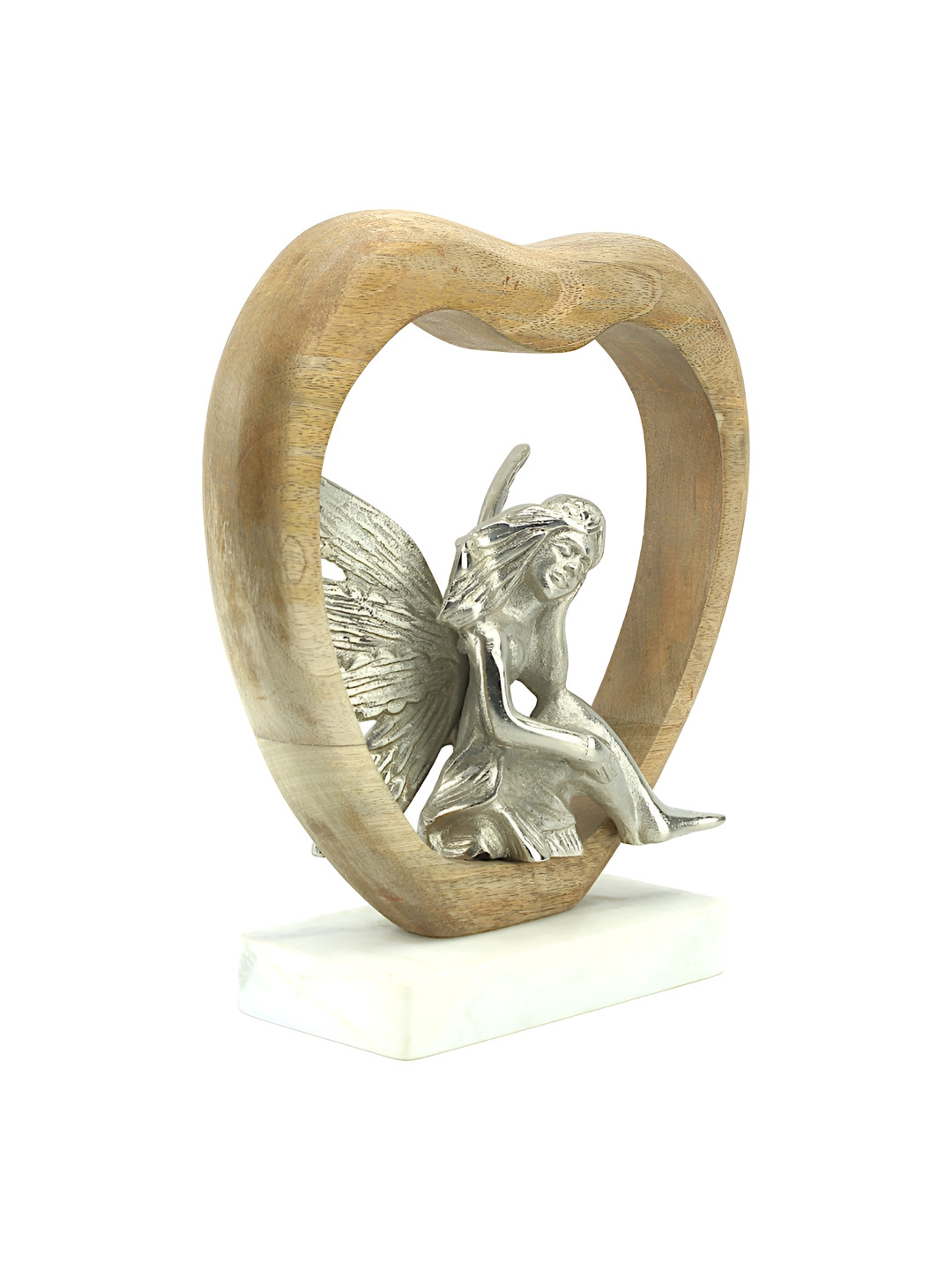 Hind Decor Seraphic Serenity Gold Metal Metallic Living Room Hand-Crafted Medium Showpiece - 11 Inches