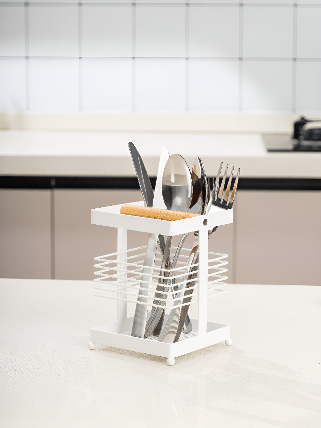 Arhat Organizers White Utensil Holder Organiser