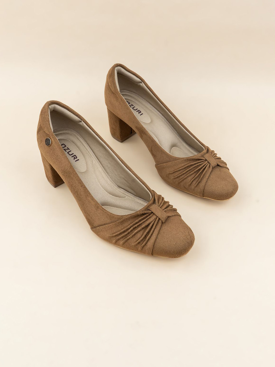 Ozuri Velvet Block Heel Pumps