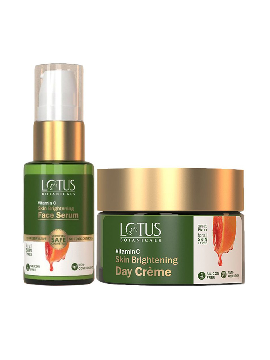 Lotus Botanicals Set Of 2 Vitamin-C Brightening Day Cream - 50 g & Face Serum - 30 ml