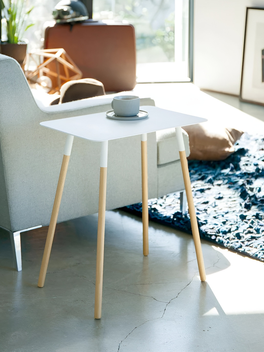 Arhat Organizers White & Yellow Metal Side Coffee Table