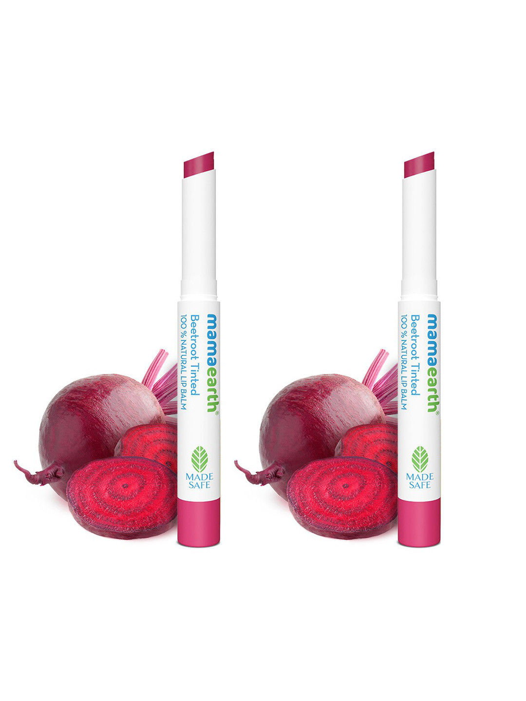 Mamaearth Set of 2 Beetroot Tinted Natural Lip Balm with Shea Butter & Beeswax - 2g each