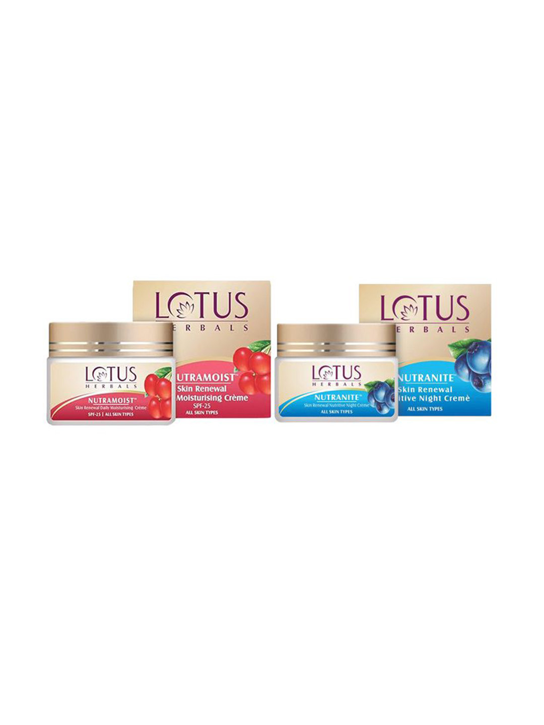Lotus Herbals Set Of 2 Nutramoist Skin Renewal Day Cream & Nutritive Night Cream-50 g Each