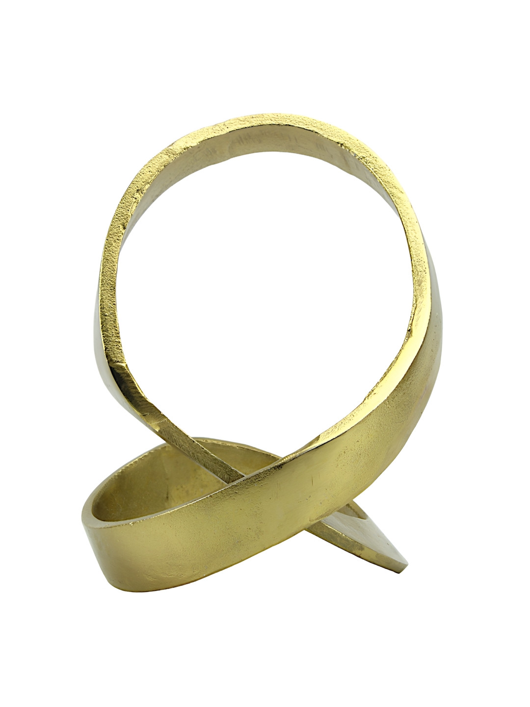 Hind Decor Rings Gold Metal Metallic Living Room Hand-Crafted Medium Showpiece - 10.6 Inches
