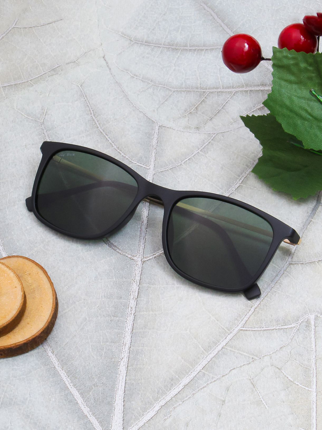 Ted Smith Unisex Wayfarer Sunglasses with Polarised and UV Protected Lens TROY_C2