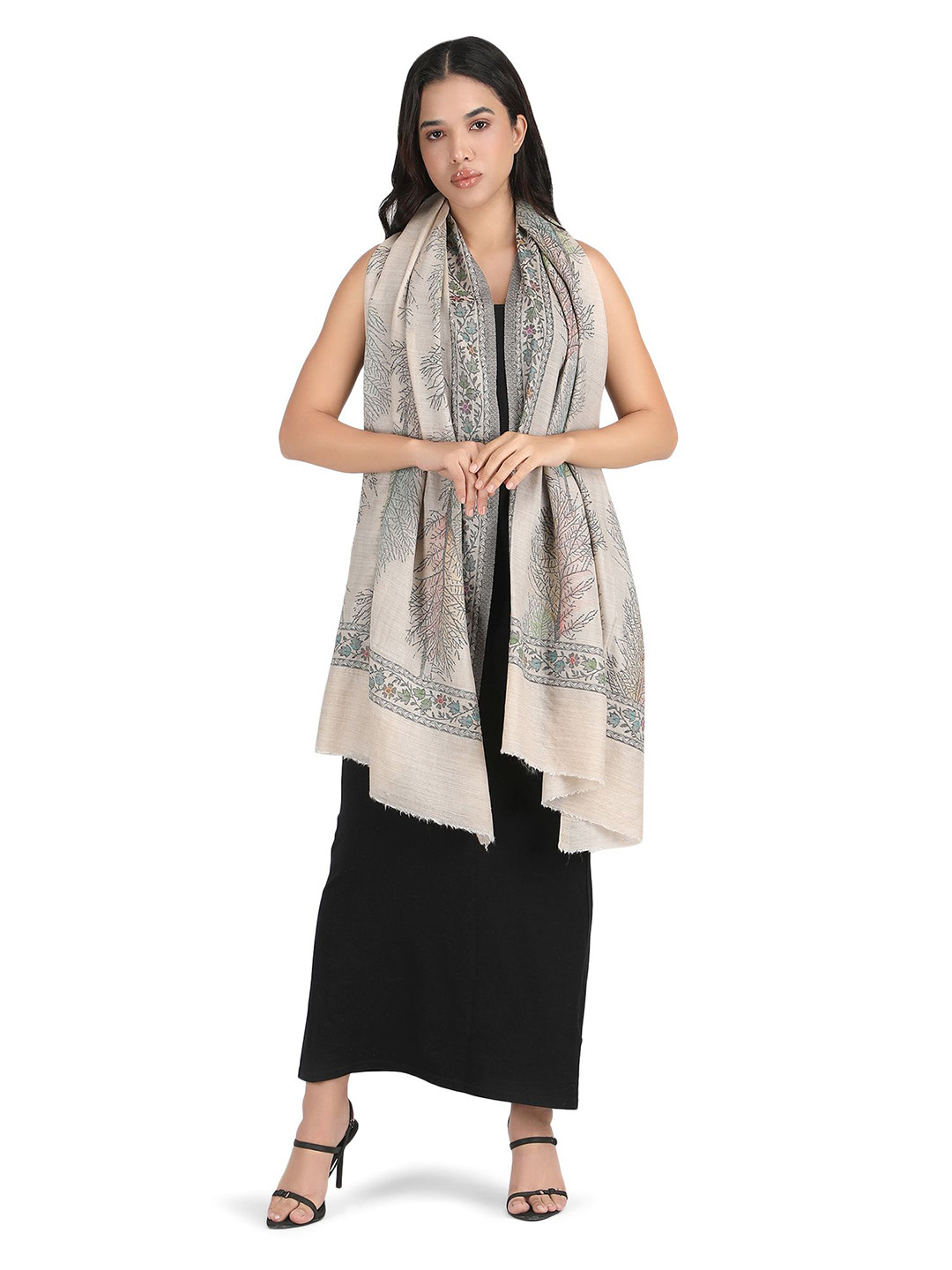 Stole & Yarn Women Printed Fine Wool Stoles