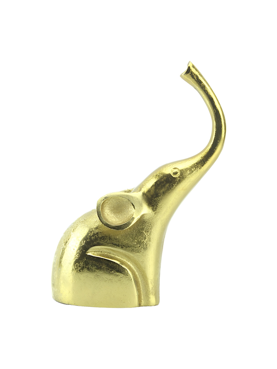 Hind Decor Elephant Gold Metal Metallic Living Room Hand-Crafted Medium Showpiece - 10.2 Inches