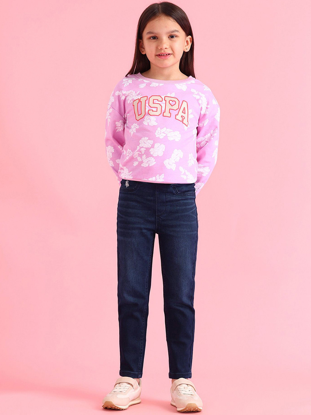 U.S. Polo Assn. Kids Girls Cotton Justin Skinny Fit Jeans