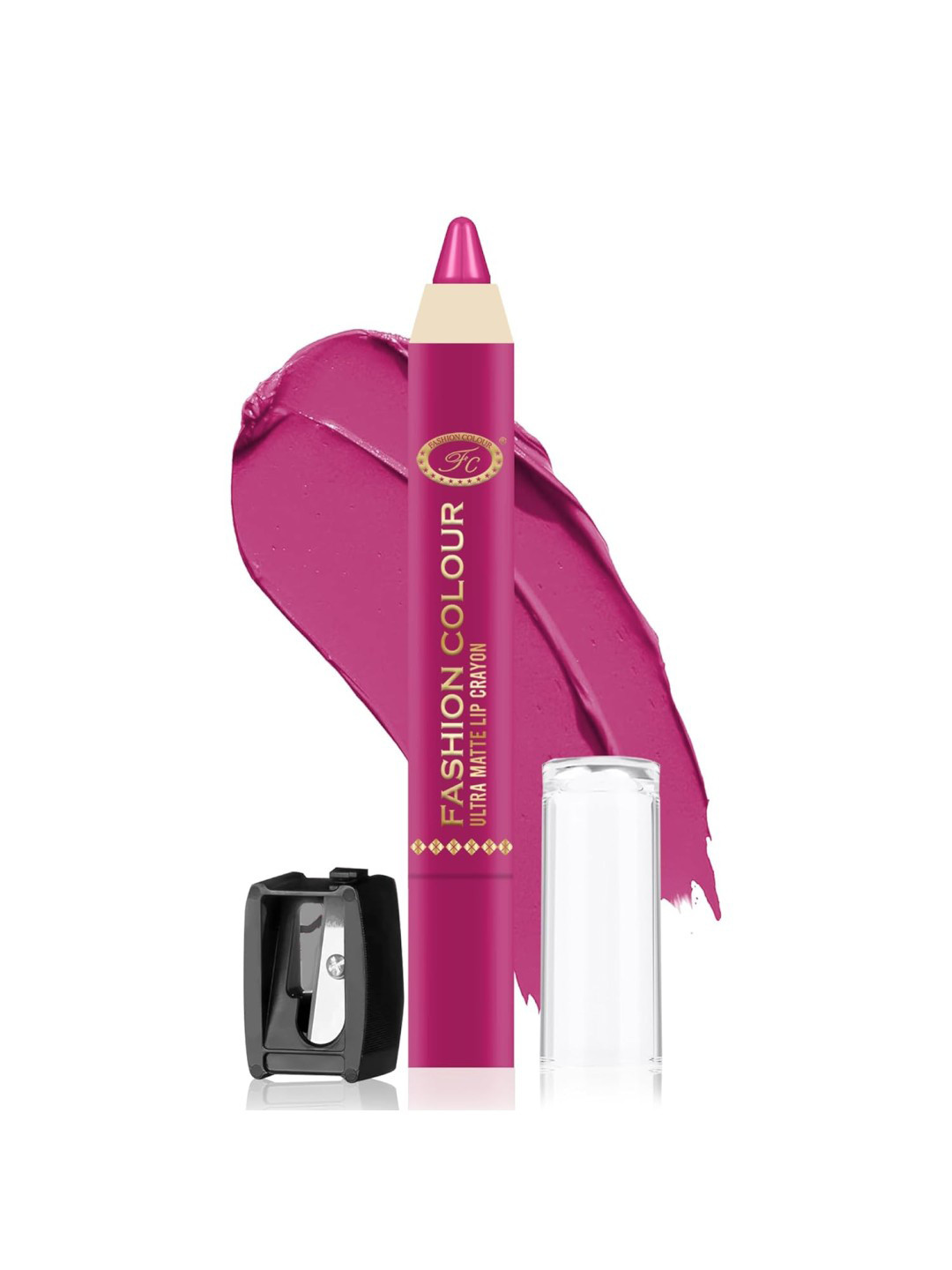 Fashion Colour Women Pink Ultra Matte Lip Crayon with Sharpener 2.8 g - Pink Passion