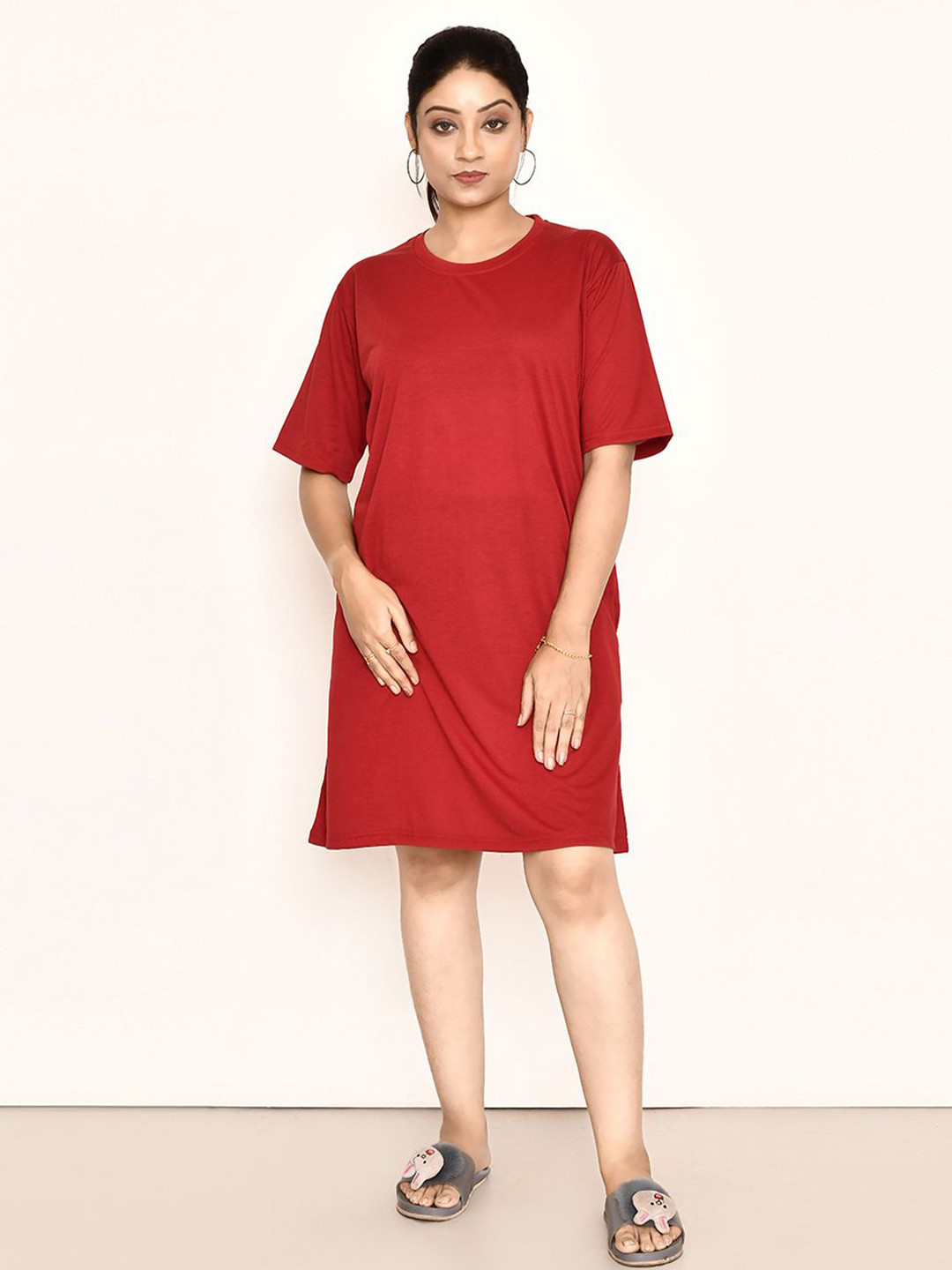 RAPL Women Round Neck T-shirt Nightdress