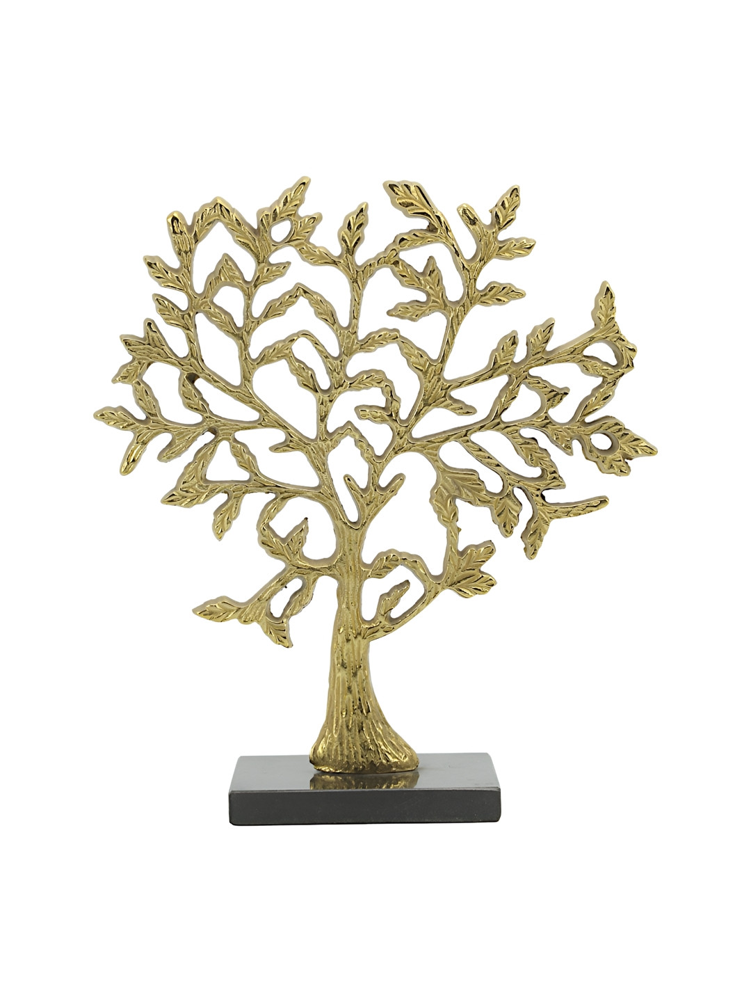 Hind Decor Tree Gold Metal Metallic Garden Hand-Crafted Medium Showpiece - 12.2 Inches