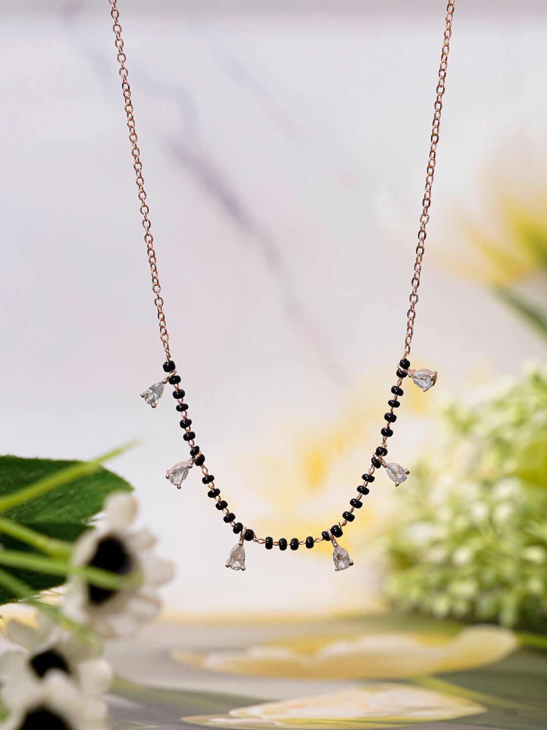 SWASHAA Kunika 18K Gold-Plated Cubic Zirconia Studded Minimal Necklace