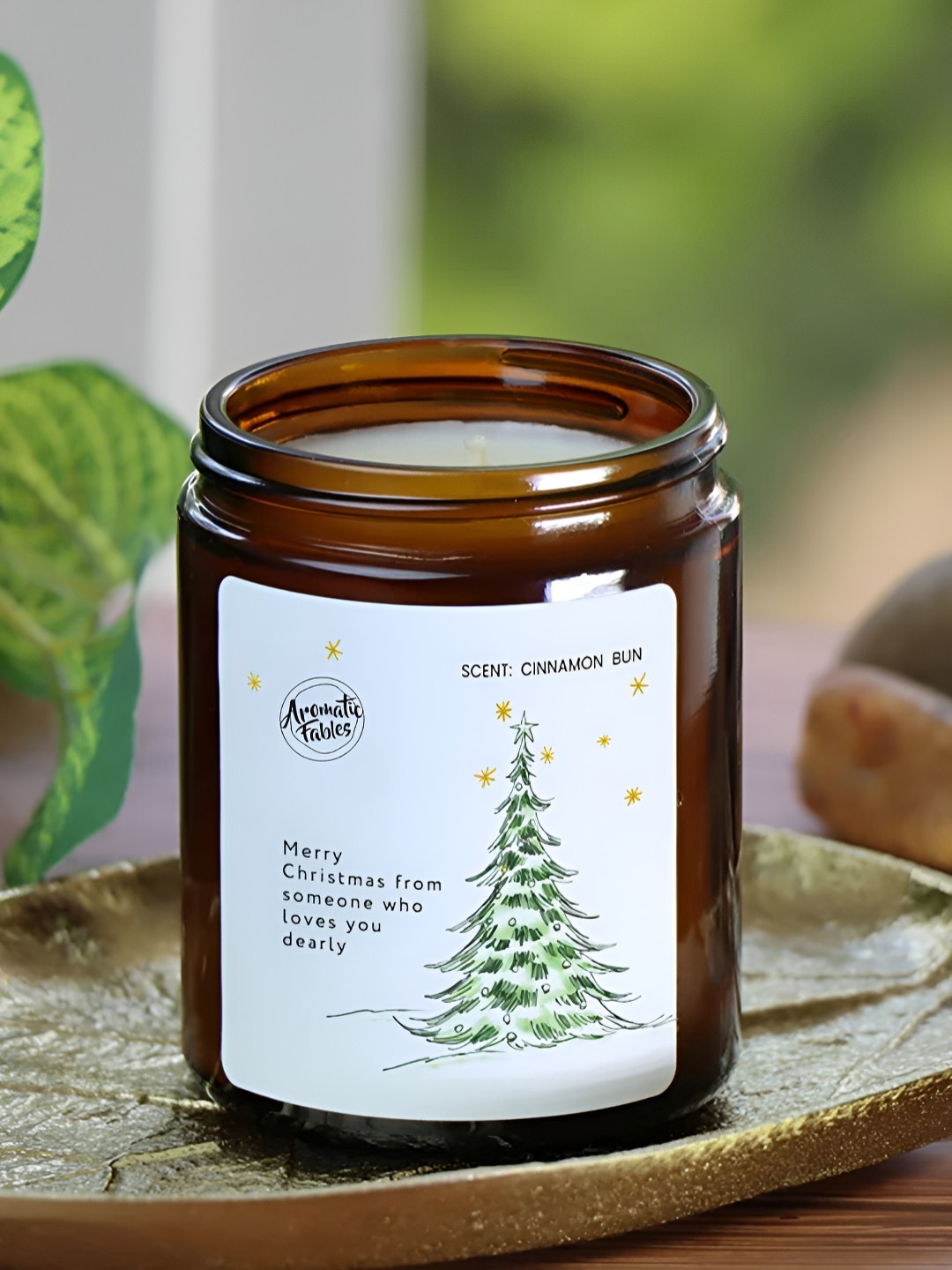 Aromatic Fables Christmas Aroma Scented 1 Wick Cinnamon Solid Round Jar Candles