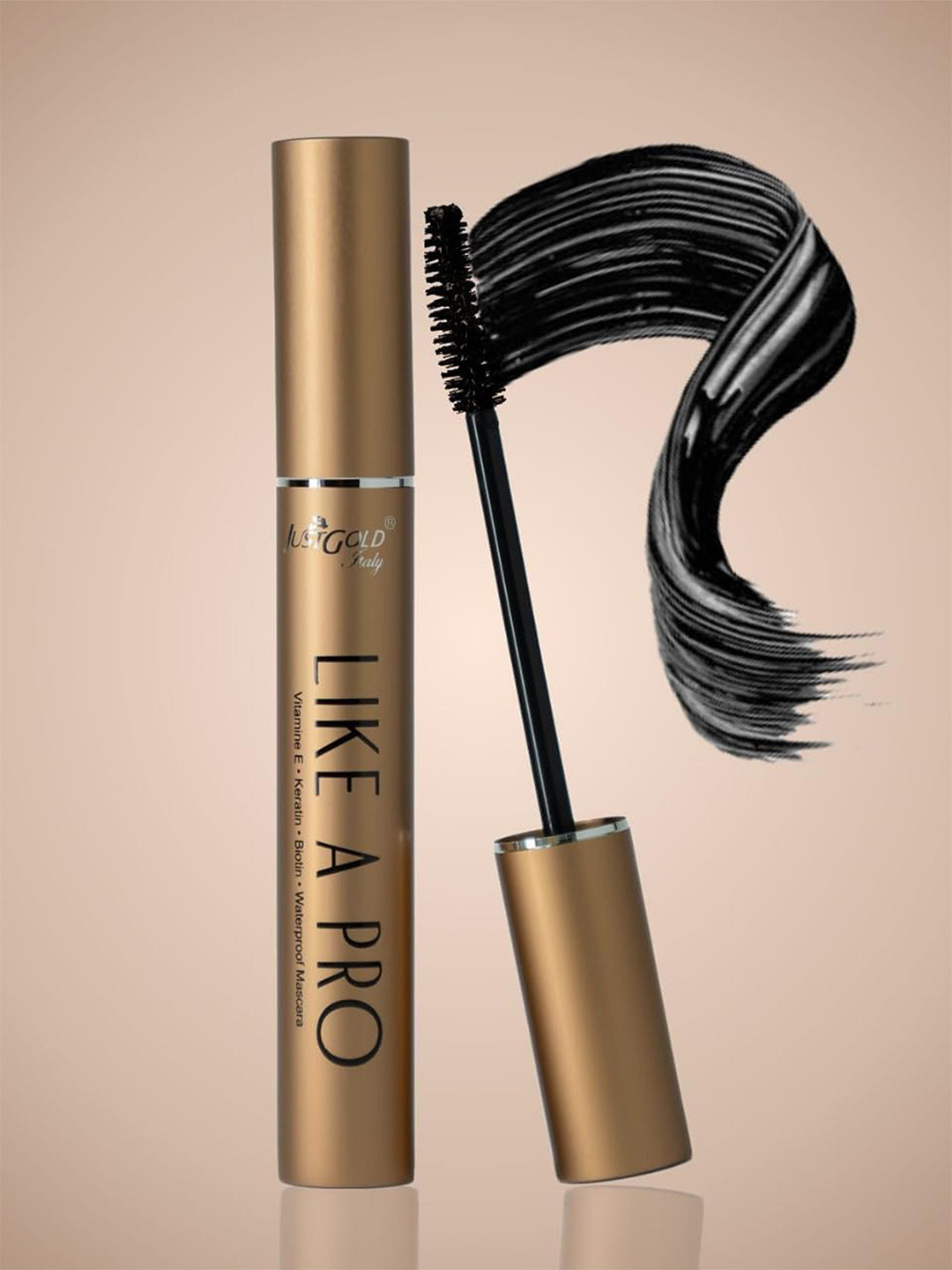 JUSTGOLD Like A Pro Mascara With Keratin - Biotin- Vitamin E & Arginine - 10 ml - Black